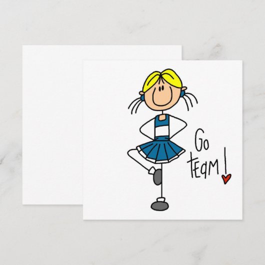 Blue Stick Figure Cheerleader T-shirts and Gifts (Front/Back)