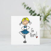 Blue Stick Figure Cheerleader T-shirts and Gifts (Standing Front)