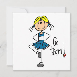 Blue Stick Figure Cheerleader T-shirts and Gifts