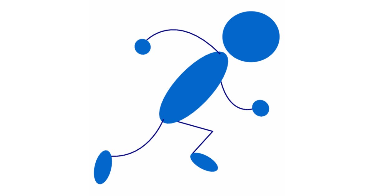 Blue Stick Figure Running Cutout | Zazzle