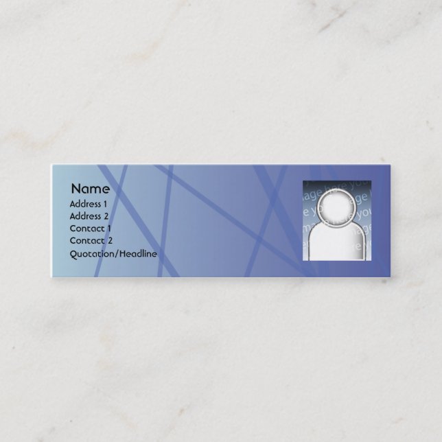 Blue Sticks - Skinny Mini Business Card (Front)