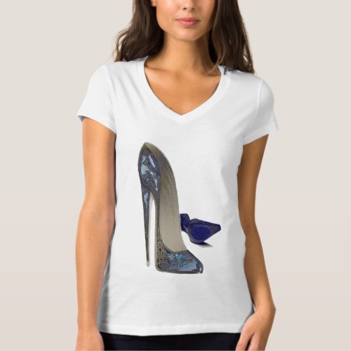 Blue Stiletto Shoes Art T_Shirt