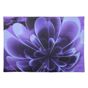 Blue Stilized Corolla Bent Up Petals Cloth Placemat