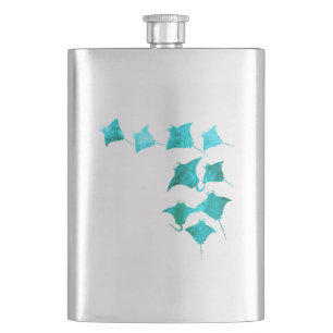Blue Stingrays Flask