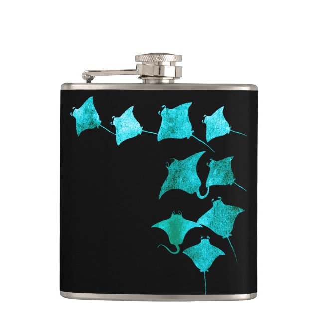 Blue Stingrays Flask (Front)