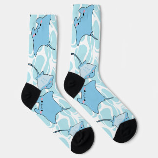 Blue Stingrays Underwater Socks