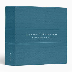 Blue Stitched  Leather Look 3 Ring Binder