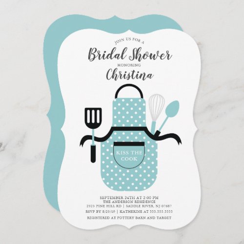 Blue Stock the Kitchen Bridal Shower Invitation