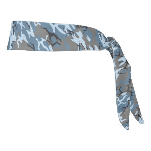Blue Stone Camo Head Wrap Tie Headband