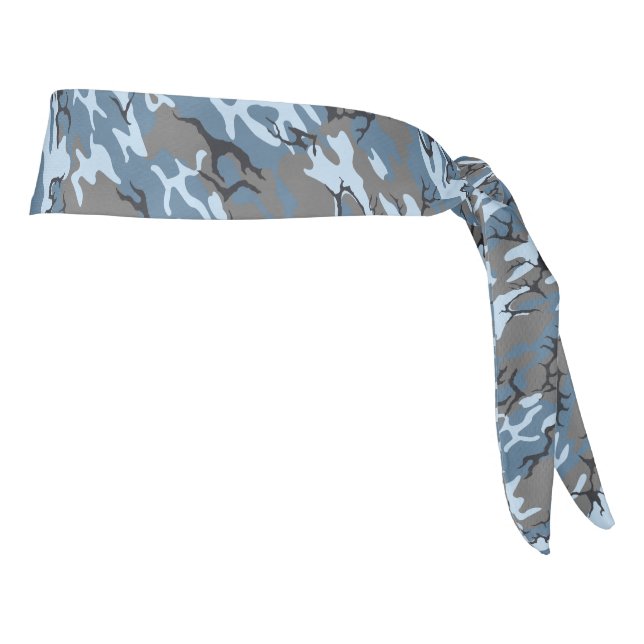 Blue Stone Camo Head Wrap Tie Headband (Rotate 90)