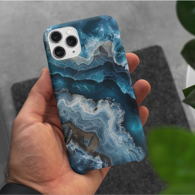 Blue Stone Look Agate Macro Photography Case-Mate iPhone Case (Creator Uploaded)