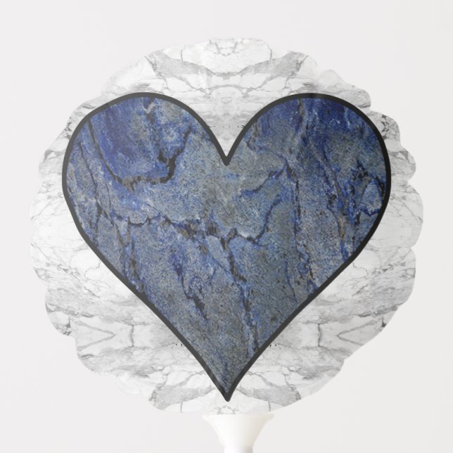 Blue Stone Marbled Pattern Balloon (Front)