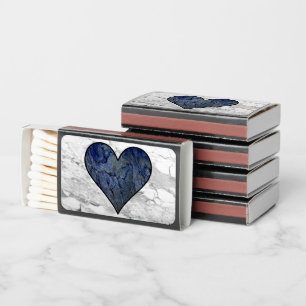 Blue Stone Marbled Pattern Matchboxes