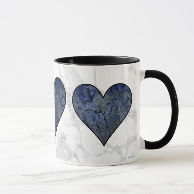 Blue Stone Marbled Pattern Mug (Right)