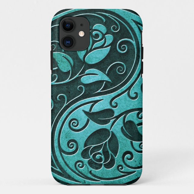 Blue Stone Yin Yang Roses Case-Mate iPhone Case (Back)