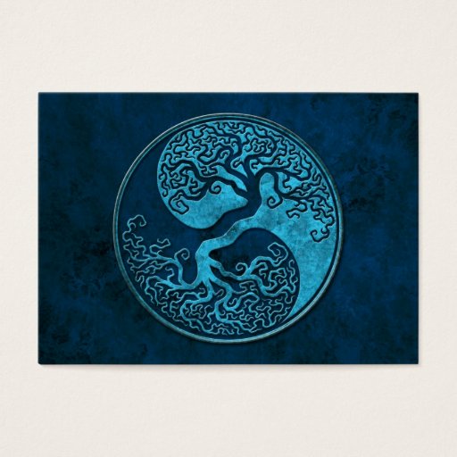 Customizable Blue Stone Yin Yang Tree Business Card