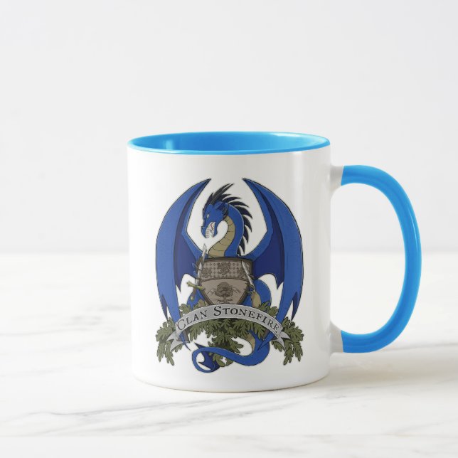 Blue Stonefire Dragon Crest Mug (Right)