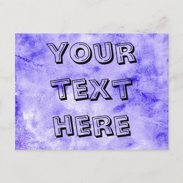 Blue Stonewashed Watercolor Background Painting Postcard (Front)