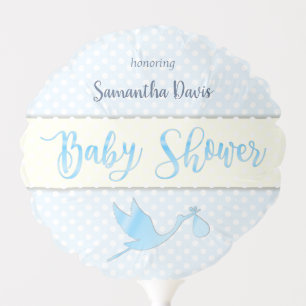 Blue Stork Baby Boy Baby Shower Balloon