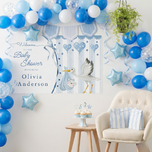 Blue Stork Baby Shower Cute Custom Foam Board