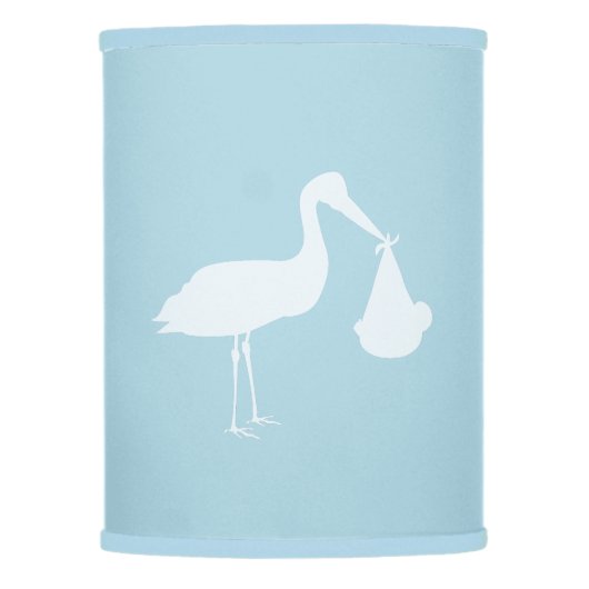 Blue Stork Bundle Modern Nursery Lamp Shade (Front)