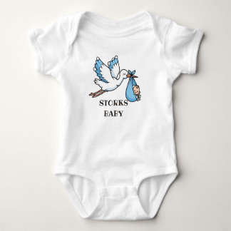 Blue STORKS Baby Bodysuit