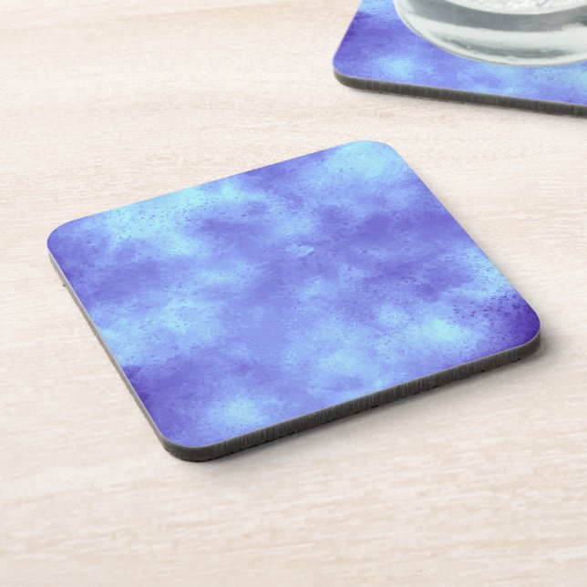 Blue Storm Cloud Effect Plastic Coaster (Left Side)