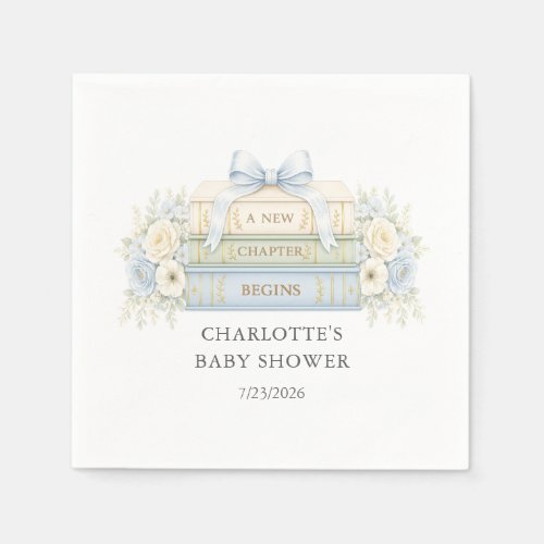 Blue Storybook Baby Shower Napkin