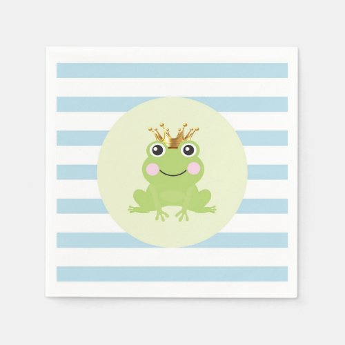 Blue Storybook Fairy Tale Frog Prince Baby Shower Napkins