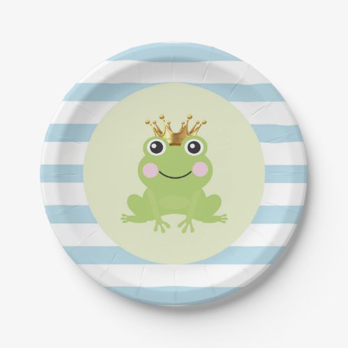 Blue Storybook Fairy Tale Frog Prince Baby Shower Paper Plates