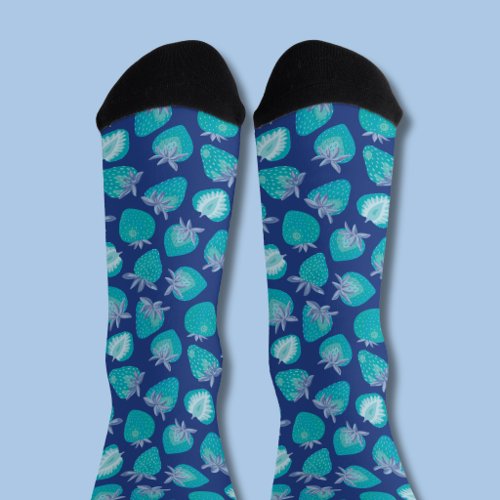 Blue Strawberry Socks