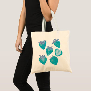 Blue Strawberry Tote Bag