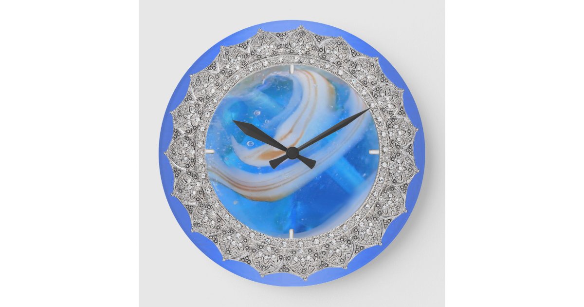 Blue Streak Large Clock | Zazzle