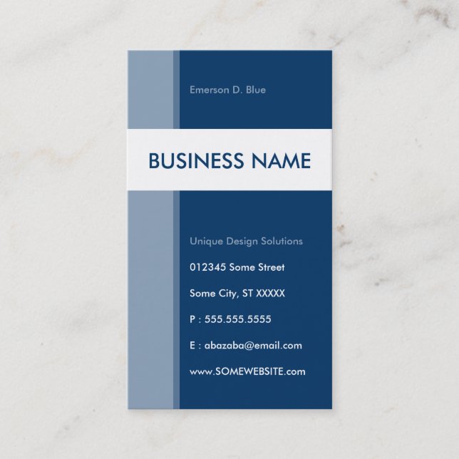 blue streamline business card (Front)