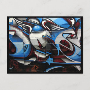 blue street art postcard