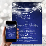 Blue String Lights Surprise 18th Birthday Party Invitation<br><div class="desc">This blue surprise 18th birthday invitation is designed to set the stage for a truly memorable celebration. The customizable text templates allow you to add the name of the honored guest, the secret party details, and the venue with ease. Your loved one will be in for a night of laughter...</div>