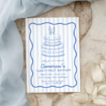 Blue Stripe 21st Birthday Invitation<br><div class="desc">This birthday invitation features a timeless blue stripe design with a birthday cake illustration. All of the text is fully editable. For more advanced customization of this design,  simply select the "Customize It" button above.</div>