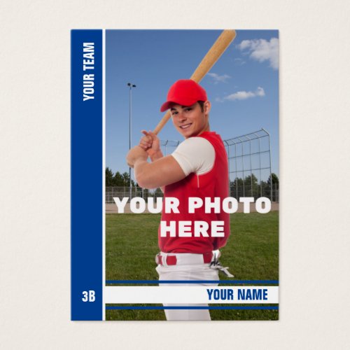 Blue Stripe Baseball Trading Card _ Custom Stats