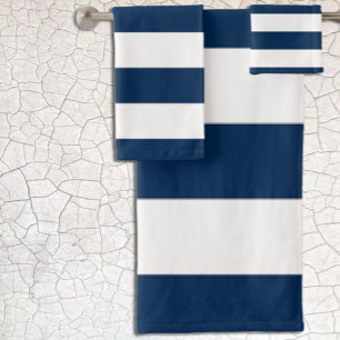 Blue Stripe Bath Towel Set