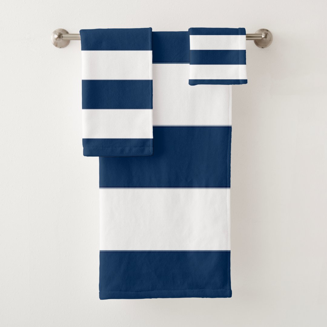 Blue Stripe Bath Towel Set | Zazzle