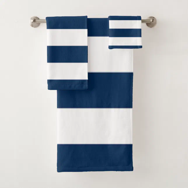 Blue Stripe Bath Towel Set Zazzle