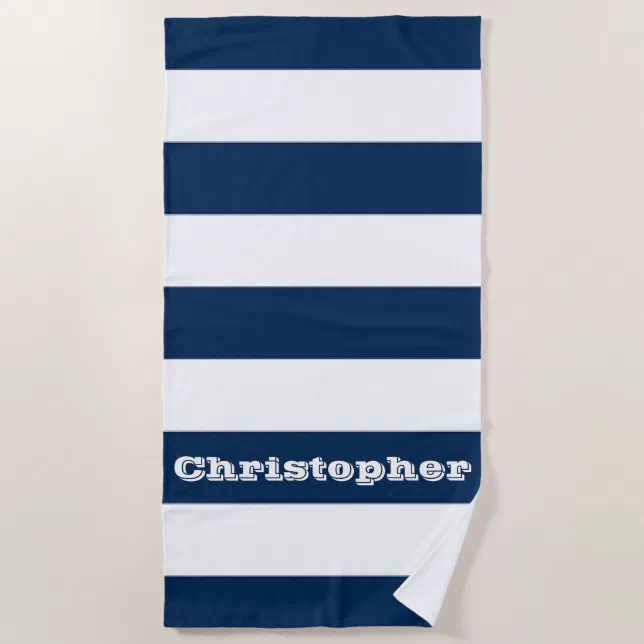 Blue Stripe Beach Towel | Zazzle