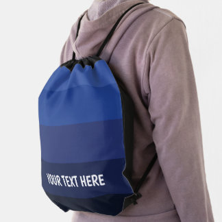 Blue Stripe Drawstring Bag