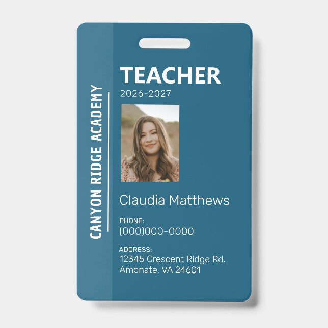 Blue Stripe Homeschool Educator ID Badge (Front)