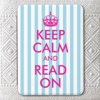 Blue Stripe Hot Pink Keep Calm and Read On Kindle Cover