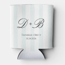 Blue Stripe Initial Monogram Wedding Favor 