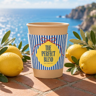Blue Stripe Italian Summer The Perfect Blend Coffee Cup Sleeve