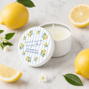 Blue Stripe Lemon Baby Shower Mini Candle Favors