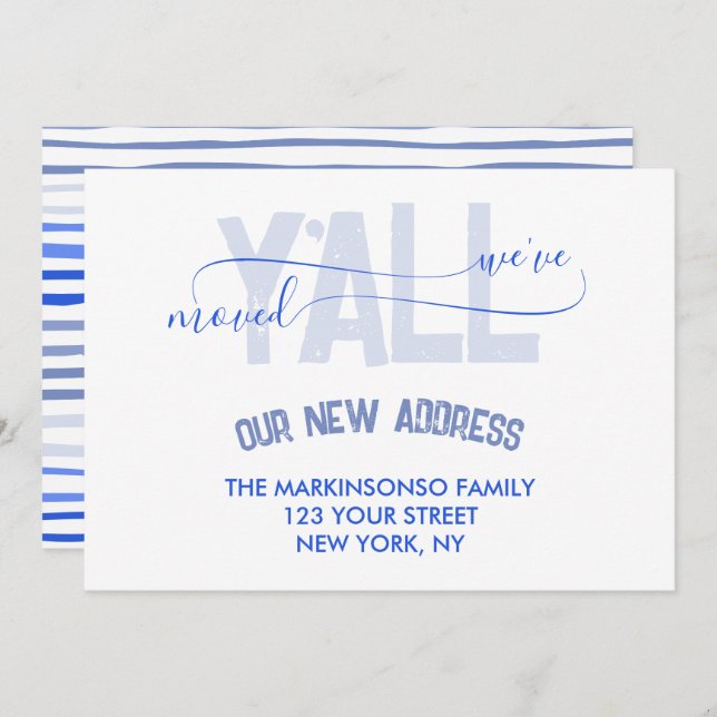 Blue Stripe Moving Announcement (Front/Back)
