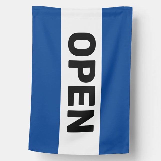 Blue Stripe Open Sign Flag (Front)